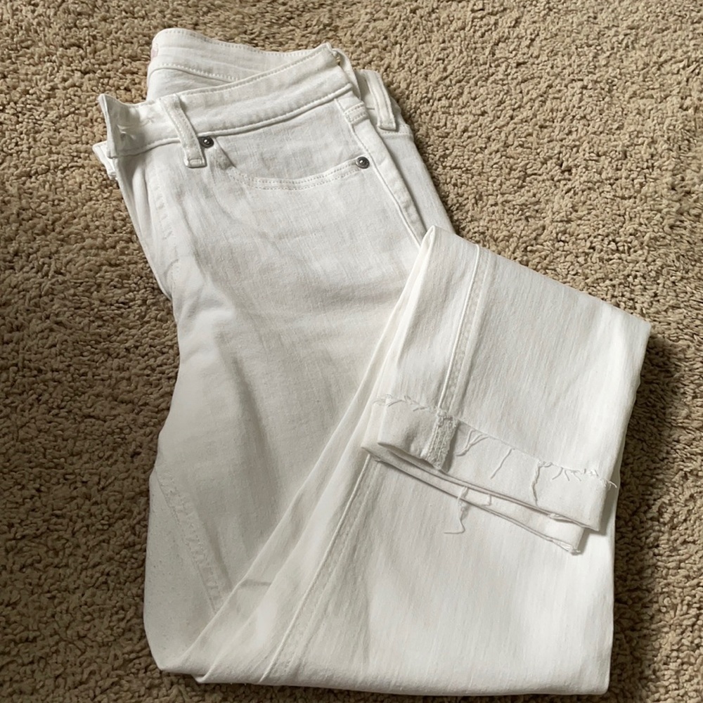 LC Lauren Conrad White Skinny Ankle Jeans